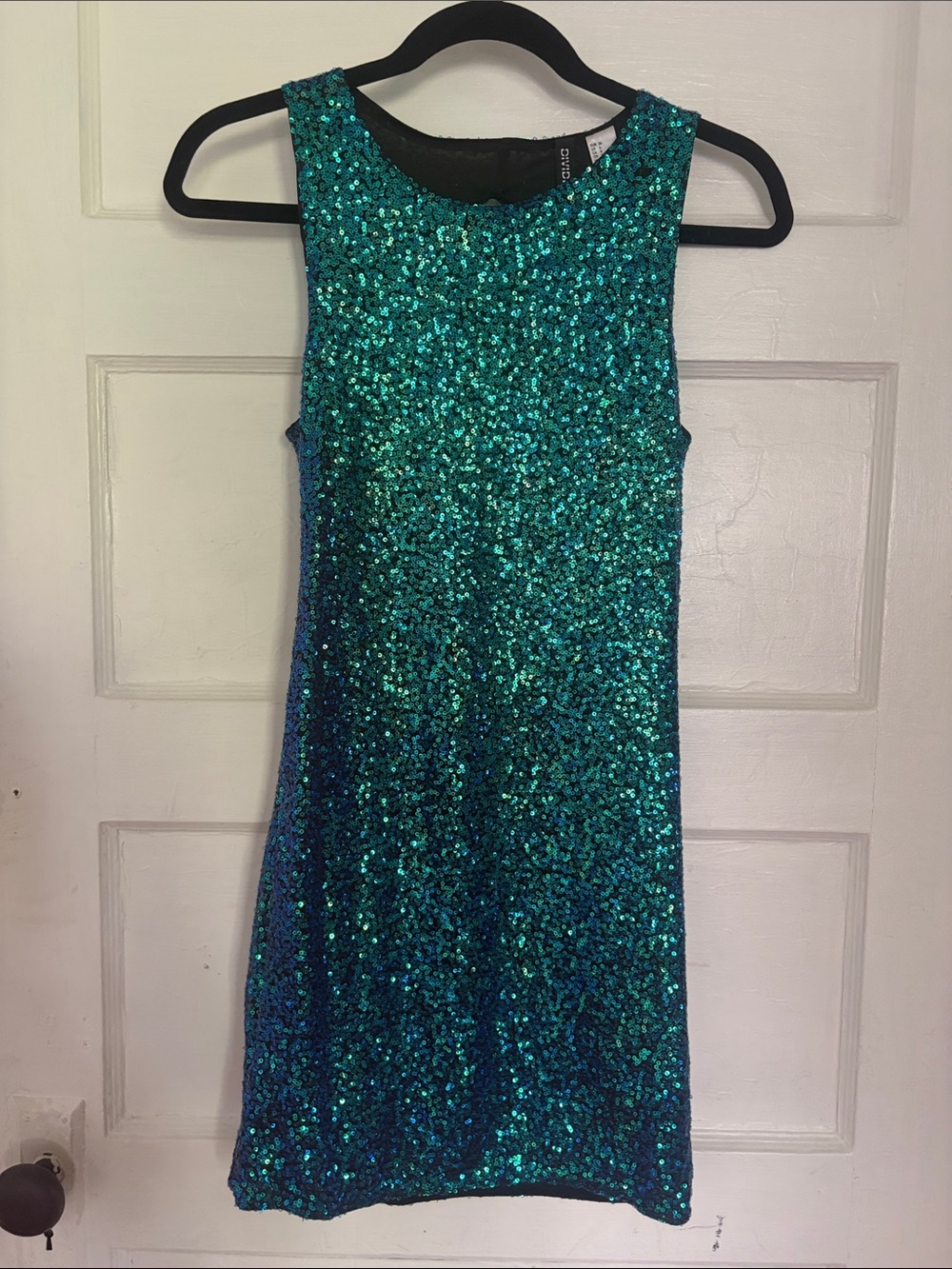 H&M Teal Sequin Mini Dress